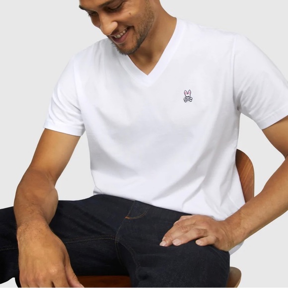 Psycho Bunny Mens Classic V Neck Tee Brand New! - Picture 2 of 5